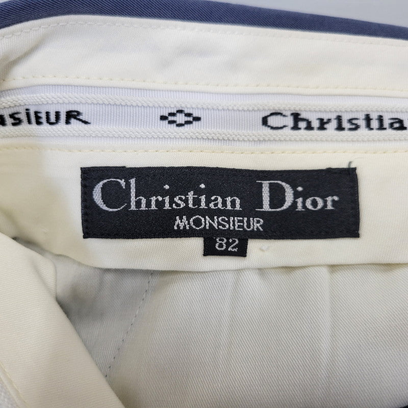 【中古品】【メンズ】 CHRISTIAN DIOR MONSIEUR クリスチャン ディオール ムッシュ 2-TUCK LINEN PANTS 2タック リネンパンツ 157-260718-as-31-izu サイズ：82 カラー：ブルー 万代Net店