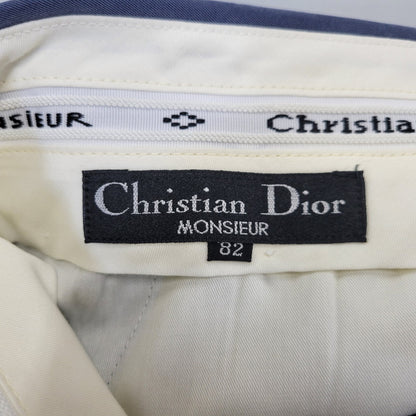 【中古品】【メンズ】 CHRISTIAN DIOR MONSIEUR クリスチャン ディオール ムッシュ 2-TUCK LINEN PANTS 2タック リネンパンツ 157-260718-as-31-izu サイズ：82 カラー：ブルー 万代Net店