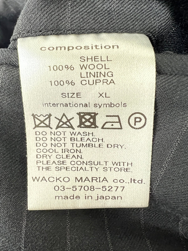 【現状渡し品】【メンズ】 WACKO MARIA ワコマリア × ERMENEGILDO ZEGNA エルメネジルド・ゼニア 別注 コラボ PLEATED TROUSERS ( TYPE-2 ) プレーテッド トラウザーズ ボトムス パンツ スラックス 158-260801-kk-28-hon サイズ：XL カラー：BLACK 万代Net店