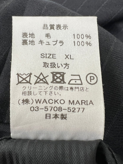 【現状渡し品】【メンズ】 WACKO MARIA ワコマリア × ERMENEGILDO ZEGNA エルメネジルド・ゼニア 別注 コラボ PLEATED TROUSERS ( TYPE-2 ) プレーテッド トラウザーズ ボトムス パンツ スラックス 158-260801-kk-28-hon サイズ：XL カラー：BLACK 万代Net店