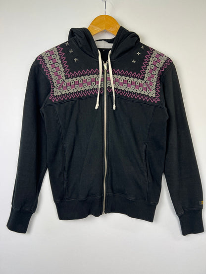 【中古品】【メンズ】 THE FLAT HEAD Baldos フラットヘッド Native Pattern Full Zip Sweatshirt Hoodie ネイティブ パターン フルジップ スウェット パーカー 145-260808-SH-19-hon サイズ：M カラー：ブラック 万代Net店