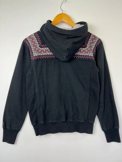 【中古品】【メンズ】 THE FLAT HEAD Baldos フラットヘッド Native Pattern Full Zip Sweatshirt Hoodie ネイティブ パターン フルジップ スウェット パーカー 145-260808-SH-19-hon サイズ：M カラー：ブラック 万代Net店