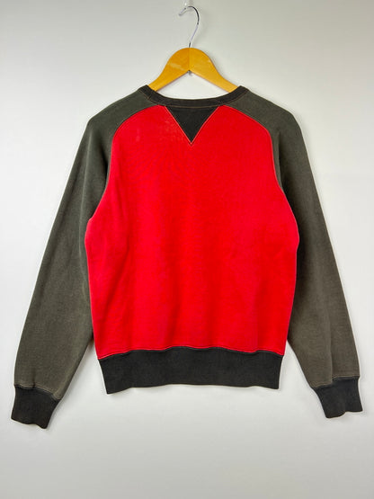 【現状渡し品】【メンズ】 THE FLAT HEAD フラットヘッド Sweatshirt スウェット トップス 145-260809-SH-23-hon サイズ：M カラー：レッド グレー 万代Net店