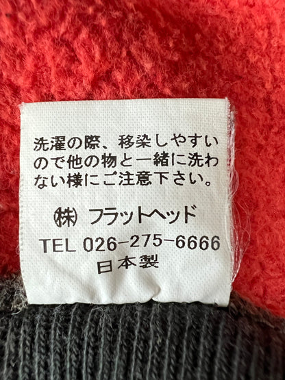 【現状渡し品】【メンズ】 THE FLAT HEAD フラットヘッド Sweatshirt スウェット トップス 145-260809-SH-23-hon サイズ：M カラー：レッド グレー 万代Net店