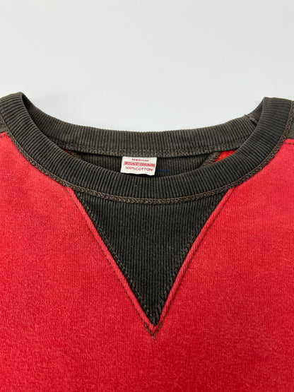 【現状渡し品】【メンズ】 THE FLAT HEAD フラットヘッド Sweatshirt スウェット トップス 145-260809-SH-23-hon サイズ：M カラー：レッド グレー 万代Net店