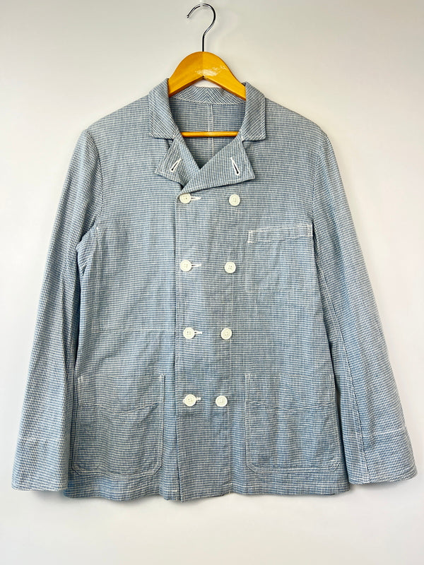【中古品】【メンズ】 JELADO ジェラード × COPANO コパノ 別注 コラボ Baruterri French Cook Jacket JC-1020 インディゴ千鳥格子フレンチクックジャケット アウター 145-260809-SH-03-hon サイズ：S 万代Net店
