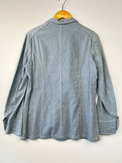 【中古品】【メンズ】 JELADO ジェラード × COPANO コパノ 別注 コラボ Baruterri French Cook Jacket JC-1020 インディゴ千鳥格子フレンチクックジャケット アウター 145-260809-SH-03-hon サイズ：S 万代Net店