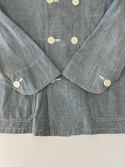 【中古品】【メンズ】 JELADO ジェラード × COPANO コパノ 別注 コラボ Baruterri French Cook Jacket JC-1020 インディゴ千鳥格子フレンチクックジャケット アウター 145-260809-SH-03-hon サイズ：S 万代Net店