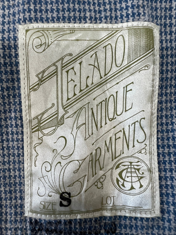 【中古品】【メンズ】 JELADO ジェラード × COPANO コパノ 別注 コラボ Baruterri French Cook Jacket JC-1020 インディゴ千鳥格子フレンチクックジャケット アウター 145-260809-SH-03-hon サイズ：S 万代Net店