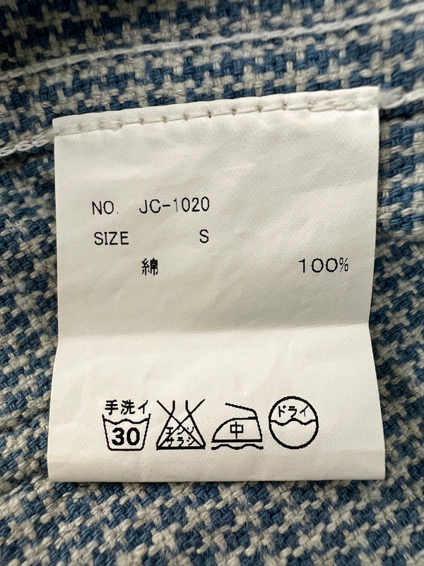 【中古品】【メンズ】 JELADO ジェラード × COPANO コパノ 別注 コラボ Baruterri French Cook Jacket JC-1020 インディゴ千鳥格子フレンチクックジャケット アウター 145-260809-SH-03-hon サイズ：S 万代Net店