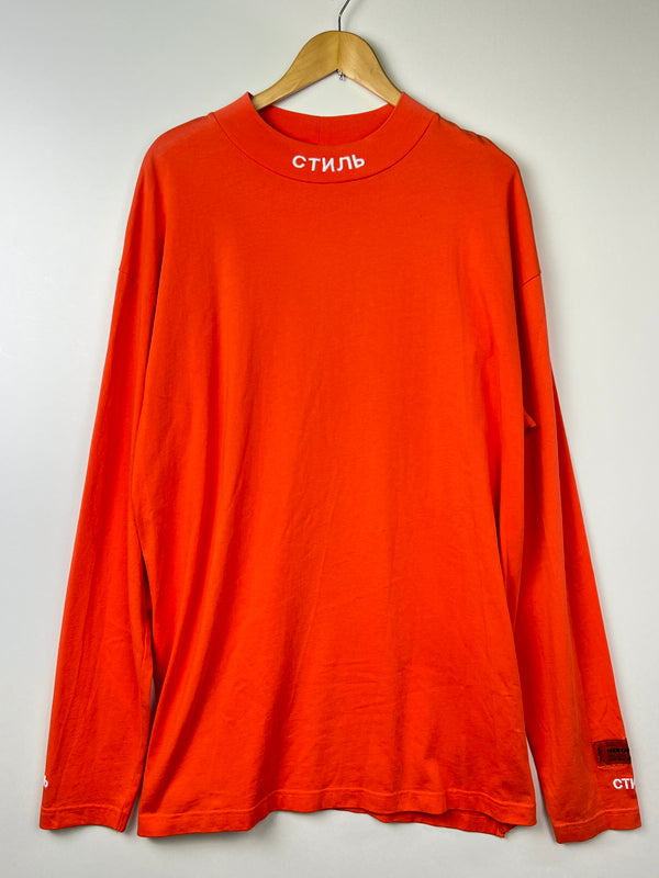 【中古品】【メンズ】 HERON PRESTON ヘロンプレストン CTNMB TURTLE-NECK LS T-SHIRT HMAB001F18600021 タートルネック ロングスリーブ Tシャツ 長袖 トップス 142-260803-kk-08-hon サイズ：L カラー：オレンジ 万代Net店