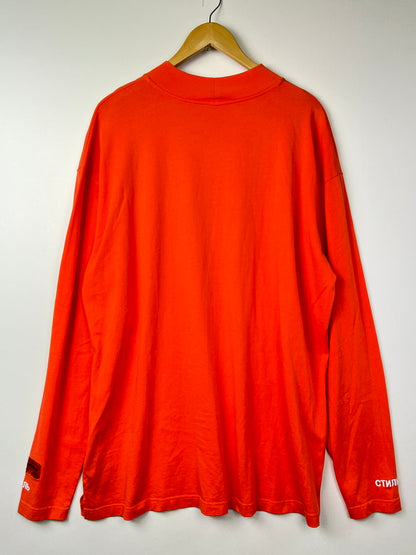【中古品】【メンズ】 HERON PRESTON ヘロンプレストン CTNMB TURTLE-NECK LS T-SHIRT HMAB001F18600021 タートルネック ロングスリーブ Tシャツ 長袖 トップス 142-260803-kk-08-hon サイズ：L カラー：オレンジ 万代Net店