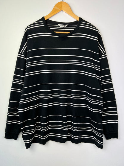 【中古品】【メンズ】 COOTIE PRODUCTIONS クーティー プロダクションズ 22SS SUPIMA BORDER OVERSIZED L/S TEE CTE-22S313 スーピマ ボーダー オーバーサイズ ロングスリーブ Tシャツ 長袖 トップス 142-260801-kk-16-hon サイズ：L カラー：BLACK 万代Net店