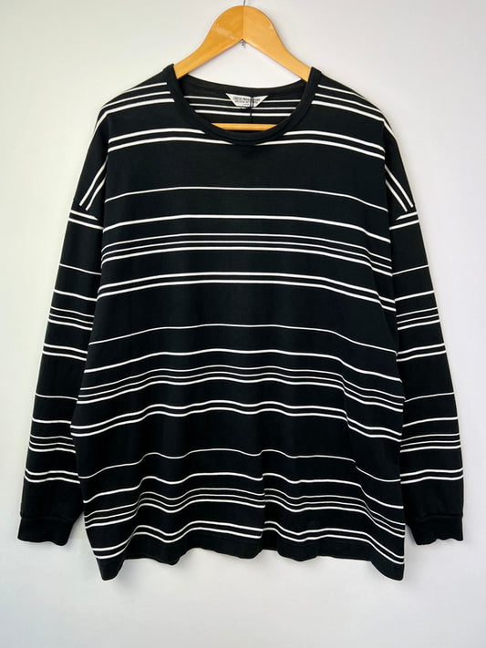 【中古品】【メンズ】 COOTIE PRODUCTIONS クーティー プロダクションズ 22SS SUPIMA BORDER OVERSIZED L/S TEE CTE-22S313 スーピマ ボーダー オーバーサイズ ロングスリーブ Tシャツ 長袖 トップス 142-260801-kk-16-hon サイズ：L カラー：BLACK 万代Net店