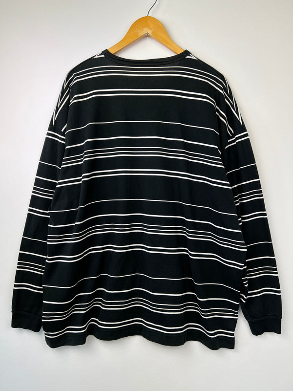 【中古品】【メンズ】 COOTIE PRODUCTIONS クーティー プロダクションズ 22SS SUPIMA BORDER OVERSIZED L/S TEE CTE-22S313 スーピマ ボーダー オーバーサイズ ロングスリーブ Tシャツ 長袖 トップス 142-260801-kk-16-hon サイズ：L カラー：BLACK 万代Net店