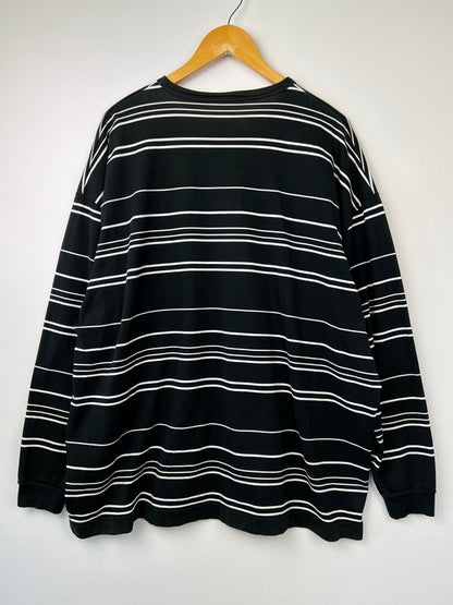 【中古品】【メンズ】 COOTIE PRODUCTIONS クーティー プロダクションズ 22SS SUPIMA BORDER OVERSIZED L/S TEE CTE-22S313 スーピマ ボーダー オーバーサイズ ロングスリーブ Tシャツ 長袖 トップス 142-260801-kk-16-hon サイズ：L カラー：BLACK 万代Net店