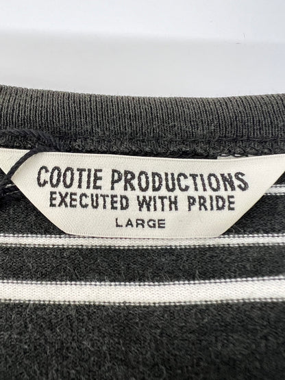 【中古品】【メンズ】 COOTIE PRODUCTIONS クーティー プロダクションズ 22SS SUPIMA BORDER OVERSIZED L/S TEE CTE-22S313 スーピマ ボーダー オーバーサイズ ロングスリーブ Tシャツ 長袖 トップス 142-260801-kk-16-hon サイズ：L カラー：BLACK 万代Net店