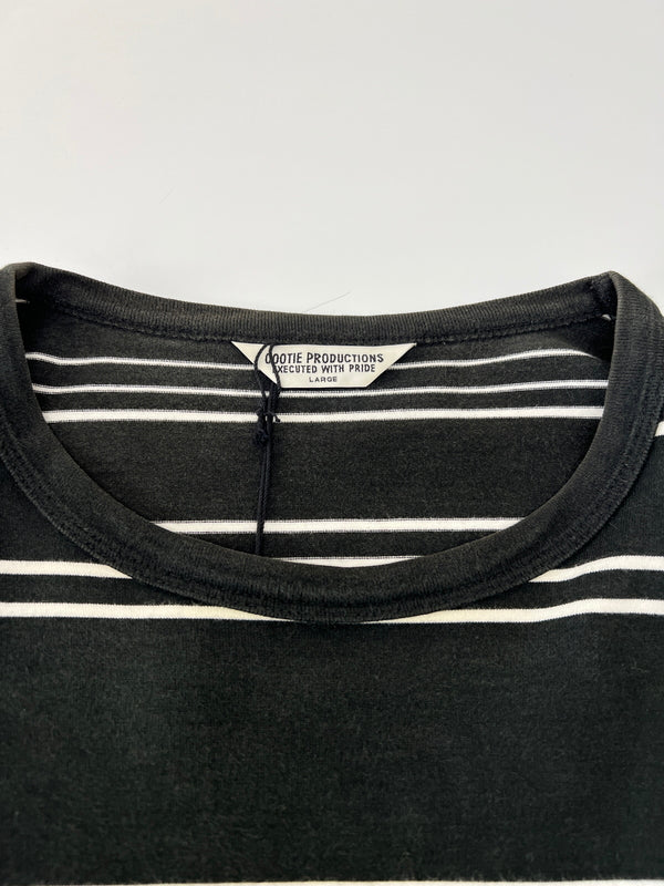 【中古品】【メンズ】 COOTIE PRODUCTIONS クーティー プロダクションズ 22SS SUPIMA BORDER OVERSIZED L/S TEE CTE-22S313 スーピマ ボーダー オーバーサイズ ロングスリーブ Tシャツ 長袖 トップス 142-260801-kk-16-hon サイズ：L カラー：BLACK 万代Net店