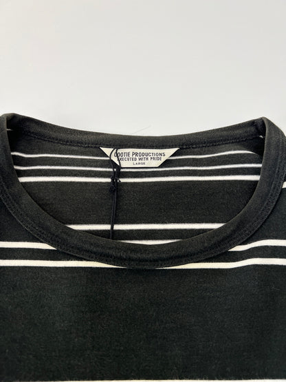 【中古品】【メンズ】 COOTIE PRODUCTIONS クーティー プロダクションズ 22SS SUPIMA BORDER OVERSIZED L/S TEE CTE-22S313 スーピマ ボーダー オーバーサイズ ロングスリーブ Tシャツ 長袖 トップス 142-260801-kk-16-hon サイズ：L カラー：BLACK 万代Net店