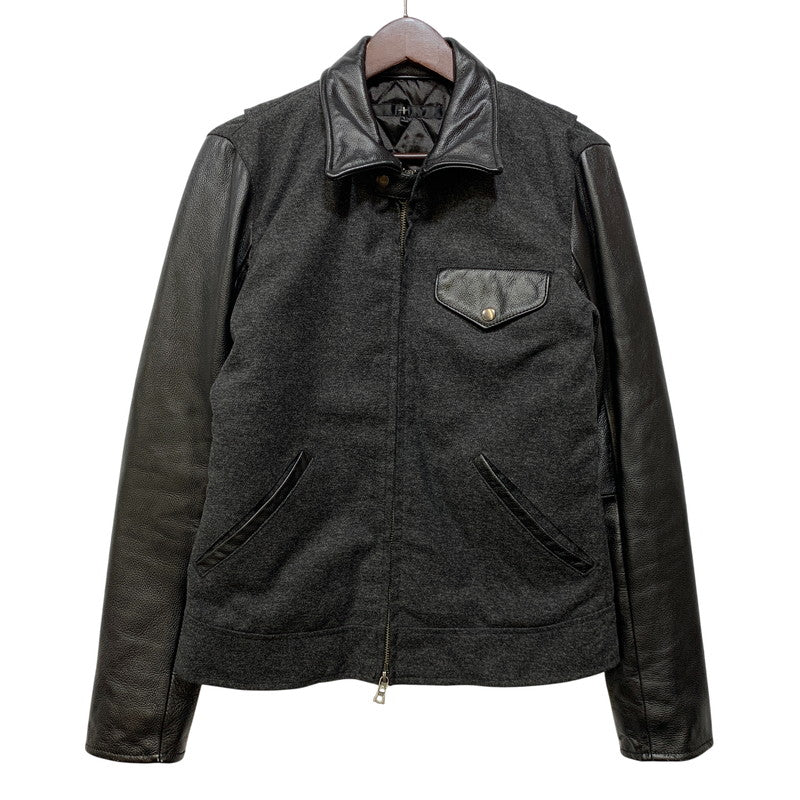 【中古品】【メンズ】 NO ID. ノーアイディー COW LEATHER SWITCHING JACKET カウレザー スイッチング ジャケット アウター 140-260712-ya-23-izu サイズ：1 カラー：ブラック 万代Net店