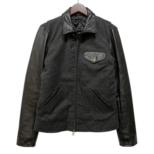 【中古品】【メンズ】 NO ID. ノーアイディー COW LEATHER SWITCHING JACKET カウレザー スイッチング ジャケット アウター 140-260712-ya-23-izu サイズ：1 カラー：ブラック 万代Net店