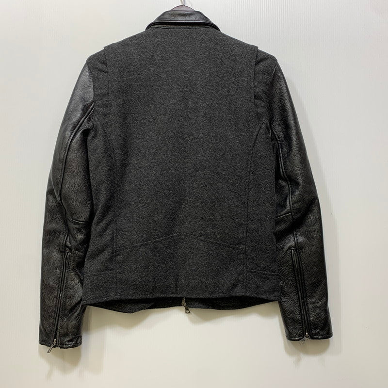 【中古品】【メンズ】 NO ID. ノーアイディー COW LEATHER SWITCHING JACKET カウレザー スイッチング ジャケット アウター 140-260712-ya-23-izu サイズ：1 カラー：ブラック 万代Net店