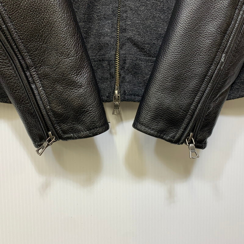 【中古品】【メンズ】 NO ID. ノーアイディー COW LEATHER SWITCHING JACKET カウレザー スイッチング ジャケット アウター 140-260712-ya-23-izu サイズ：1 カラー：ブラック 万代Net店