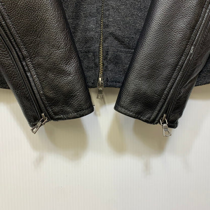 【中古品】【メンズ】 NO ID. ノーアイディー COW LEATHER SWITCHING JACKET カウレザー スイッチング ジャケット アウター 140-260712-ya-23-izu サイズ：1 カラー：ブラック 万代Net店