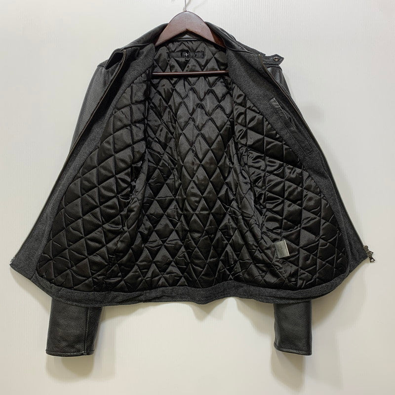 【中古品】【メンズ】 NO ID. ノーアイディー COW LEATHER SWITCHING JACKET カウレザー スイッチング ジャケット アウター 140-260712-ya-23-izu サイズ：1 カラー：ブラック 万代Net店