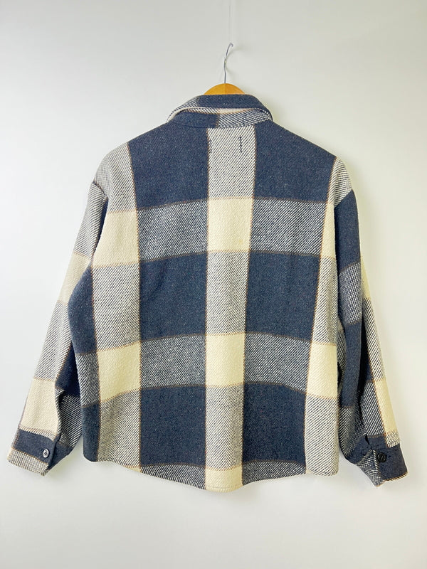 【中古品】【メンズ】 CAMPUS キャンパス 70's WOOL CHECK SHIRT 70s ウールチェックシャツ トップス アウター 146-260918-YS-01-hon サイズ：M カラー：グレー/アイボリー 万代Net店