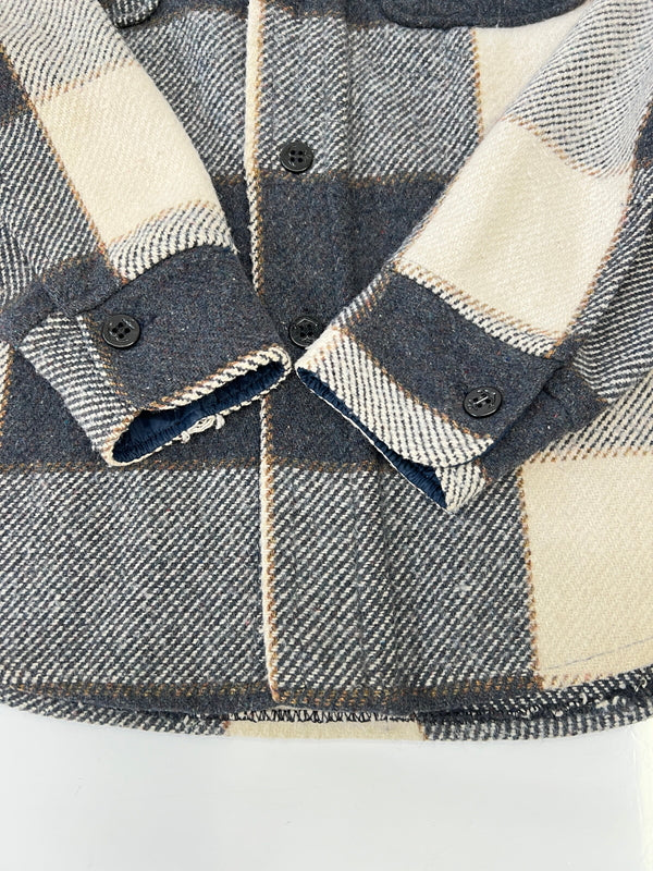 【中古品】【メンズ】 CAMPUS キャンパス 70's WOOL CHECK SHIRT 70s ウールチェックシャツ トップス アウター 146-260918-YS-01-hon サイズ：M カラー：グレー/アイボリー 万代Net店