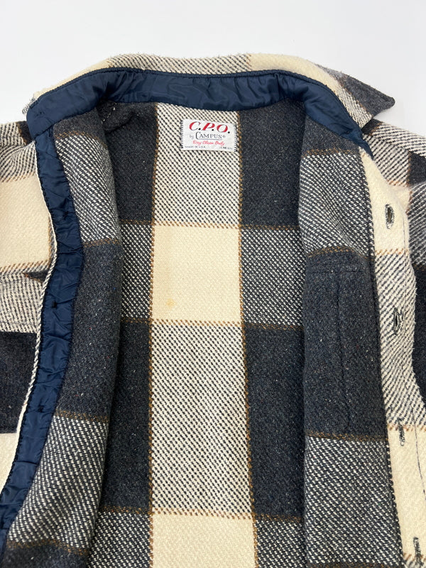 【中古品】【メンズ】 CAMPUS キャンパス 70's WOOL CHECK SHIRT 70s ウールチェックシャツ トップス アウター 146-260918-YS-01-hon サイズ：M カラー：グレー/アイボリー 万代Net店