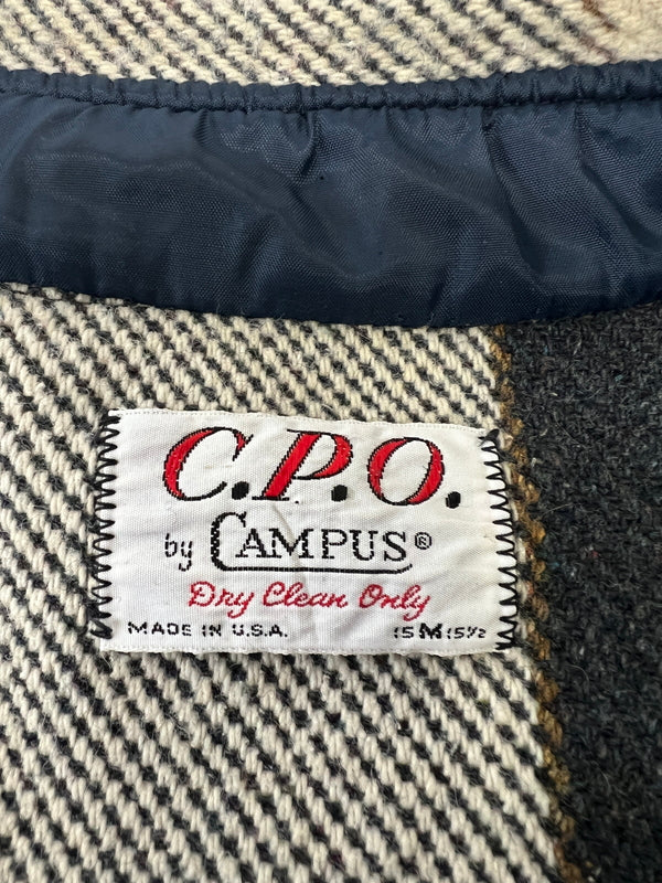 【中古品】【メンズ】 CAMPUS キャンパス 70's WOOL CHECK SHIRT 70s ウールチェックシャツ トップス アウター 146-260918-YS-01-hon サイズ：M カラー：グレー/アイボリー 万代Net店