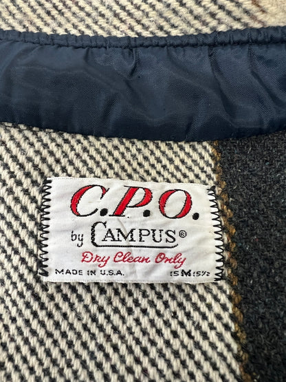 【中古品】【メンズ】 CAMPUS キャンパス 70's WOOL CHECK SHIRT 70s ウールチェックシャツ トップス アウター 146-260918-YS-01-hon サイズ：M カラー：グレー/アイボリー 万代Net店
