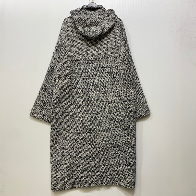 【中古品】【メンズ】 ATHA アタ A1901-T-12 19AW TWEED HOODED BALCOLLAR COAT ツイード フーデッド バルカラー コート アウター 140-260905-cs-10-izu サイズ：F カラー：ブラック系 万代Net店