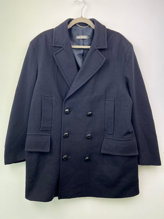 【中古品】【メンズ】 BROOK’S BROTHERS ブルックスブラザーズ 70's WOOL MELTON DOUBLE BREASTED COAT VINTAGE 70年代 ウールメルトンダブルブレストコート アウター ヴィンテージ 英国製 黒銀タグ 146-260705-kk-11-hon サイズ：38 カラー：ネイビー 万代Net店