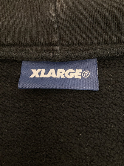 【中古品】【メンズ】 X-LARGE エクストララージ SNAP FRONT SWEAT STADIUM BLOUSON HOODIE 0123203 スナップフロント スウェットスタジアムブルゾン フーディー アウター 142-260807-SH-04-hon サイズ：M カラー：ブラック レッド 万代Net店