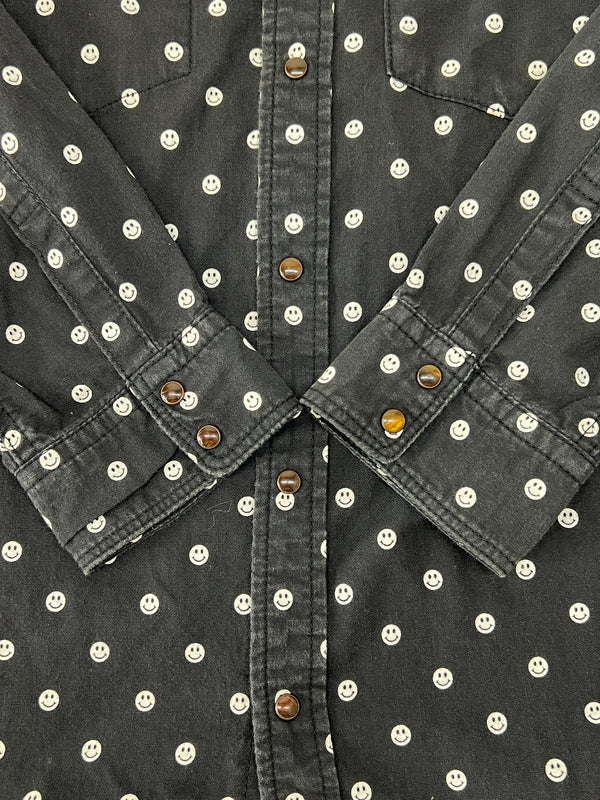 【中古品】【メンズ】 FACTOTUM ファクトタム × MARKAWARE マーカウェア 別注 コラボ SMILEY DOT L/S WESTERN SHIRT 09060226 スマイリードット ロングスリーブ ウエスタンシャツ 長袖 トップス 140-260803-kk-23-hon サイズ：46 カラー：ブラック 万代Net店