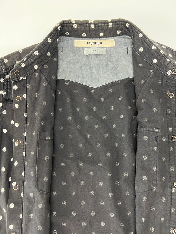 【中古品】【メンズ】 FACTOTUM ファクトタム × MARKAWARE マーカウェア 別注 コラボ SMILEY DOT L/S WESTERN SHIRT 09060226 スマイリードット ロングスリーブ ウエスタンシャツ 長袖 トップス 140-260803-kk-23-hon サイズ：46 カラー：ブラック 万代Net店