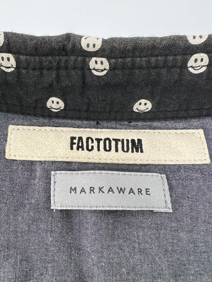 【中古品】【メンズ】 FACTOTUM ファクトタム × MARKAWARE マーカウェア 別注 コラボ SMILEY DOT L/S WESTERN SHIRT 09060226 スマイリードット ロングスリーブ ウエスタンシャツ 長袖 トップス 140-260803-kk-23-hon サイズ：46 カラー：ブラック 万代Net店