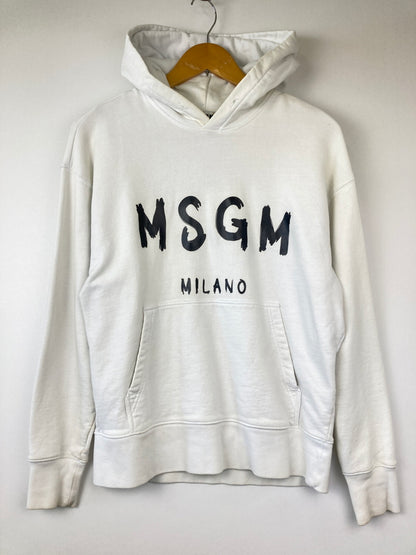 【中古品】【メンズ】 MSGM エムエスジーエム 21AW Brushstroke Logo Hoodie 2000MM515 ブラシストローク ロゴ フーディー トップス 142-260807-SH-05-hon サイズ：XS カラー：ホワイト 万代Net店