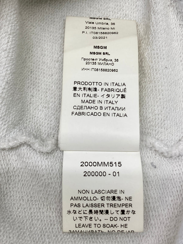 【中古品】【メンズ】 MSGM エムエスジーエム 21AW Brushstroke Logo Hoodie 2000MM515 ブラシストローク ロゴ フーディー トップス 142-260807-SH-05-hon サイズ：XS カラー：ホワイト 万代Net店