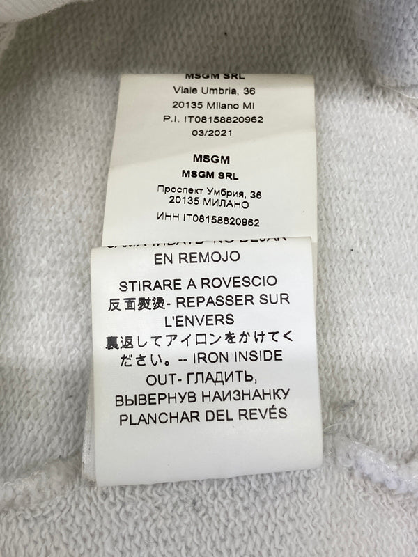 【中古品】【メンズ】 MSGM エムエスジーエム 21AW Brushstroke Logo Hoodie 2000MM515 ブラシストローク ロゴ フーディー トップス 142-260807-SH-05-hon サイズ：XS カラー：ホワイト 万代Net店