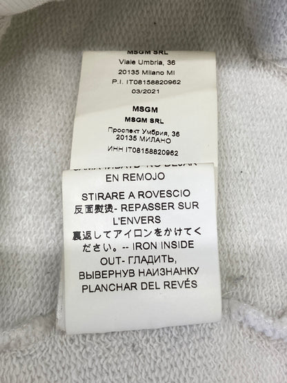 【中古品】【メンズ】 MSGM エムエスジーエム 21AW Brushstroke Logo Hoodie 2000MM515 ブラシストローク ロゴ フーディー トップス 142-260807-SH-05-hon サイズ：XS カラー：ホワイト 万代Net店