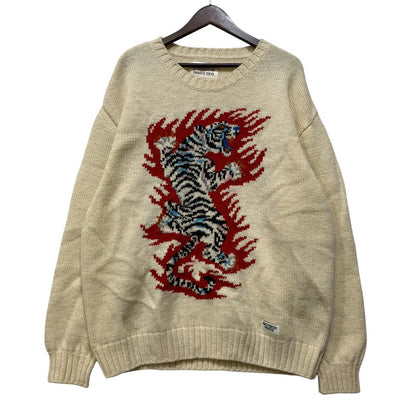 【中古品】【メンズ】 WACKO MARIA ワコマリア×TIM LEMI ティムレイヒ INTARSIA CREW NECK SWEATER インターシャ クルー ネック セーター トップス 長袖 142-260905-cs-03-izu サイズ：L カラー：アイボリー 万代Net店