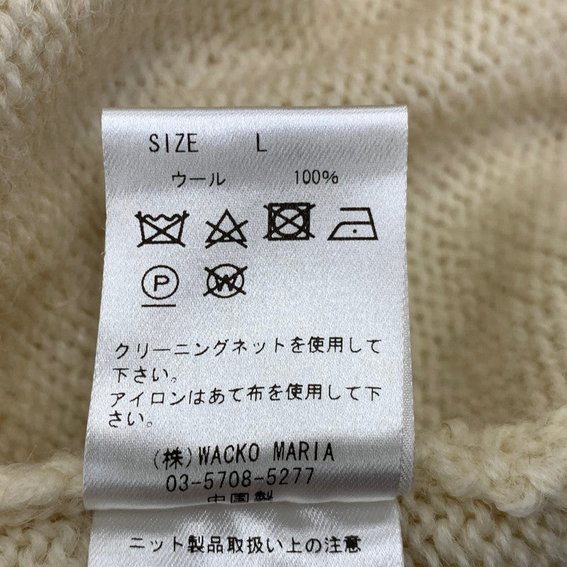 【中古品】【メンズ】 WACKO MARIA ワコマリア×TIM LEMI ティムレイヒ INTARSIA CREW NECK SWEATER インターシャ クルー ネック セーター トップス 長袖 142-260905-cs-03-izu サイズ：L カラー：アイボリー 万代Net店
