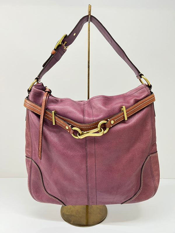【現状渡し品】【レディース】 COACH コーチ HAMPTON BOHO SATCHEL 12460 ハンプトン ボホ サッチェル カバン ショルダーバッグ 180-260815-kk-26-hon カラー：パープル 万代Net店