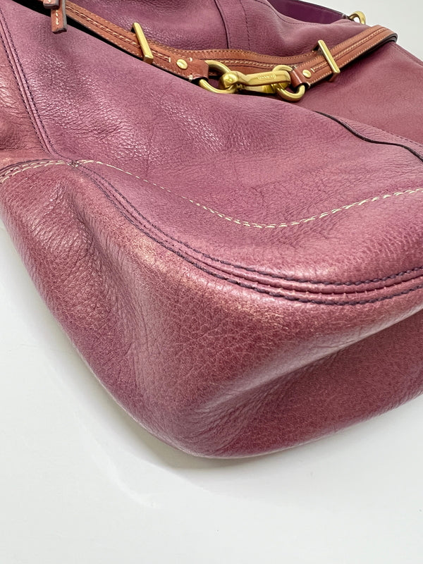 【現状渡し品】【レディース】 COACH コーチ HAMPTON BOHO SATCHEL 12460 ハンプトン ボホ サッチェル カバン ショルダーバッグ 180-260815-kk-26-hon カラー：パープル 万代Net店