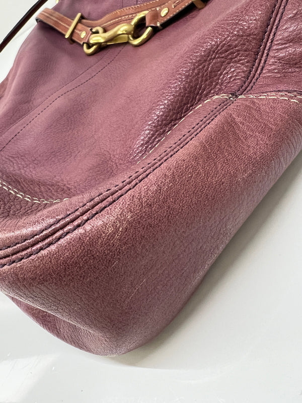【現状渡し品】【レディース】 COACH コーチ HAMPTON BOHO SATCHEL 12460 ハンプトン ボホ サッチェル カバン ショルダーバッグ 180-260815-kk-26-hon カラー：パープル 万代Net店