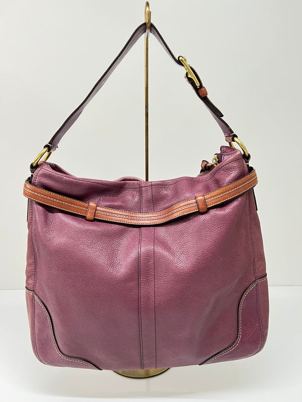 【現状渡し品】【レディース】 COACH コーチ HAMPTON BOHO SATCHEL 12460 ハンプトン ボホ サッチェル カバン ショルダーバッグ 180-260815-kk-26-hon カラー：パープル 万代Net店